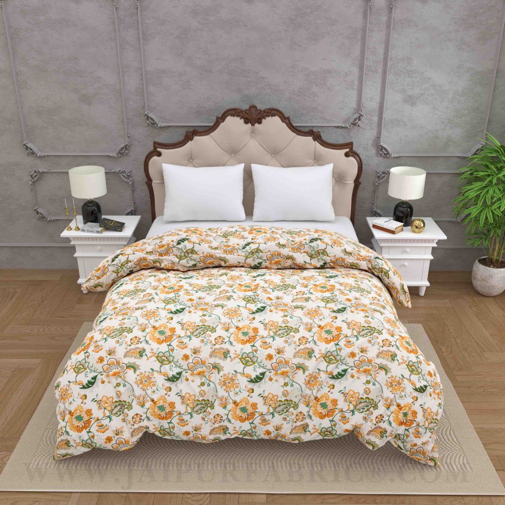 JaipurFabric® Anokhi Print Royal Orchid Peach Double Bed Comforter