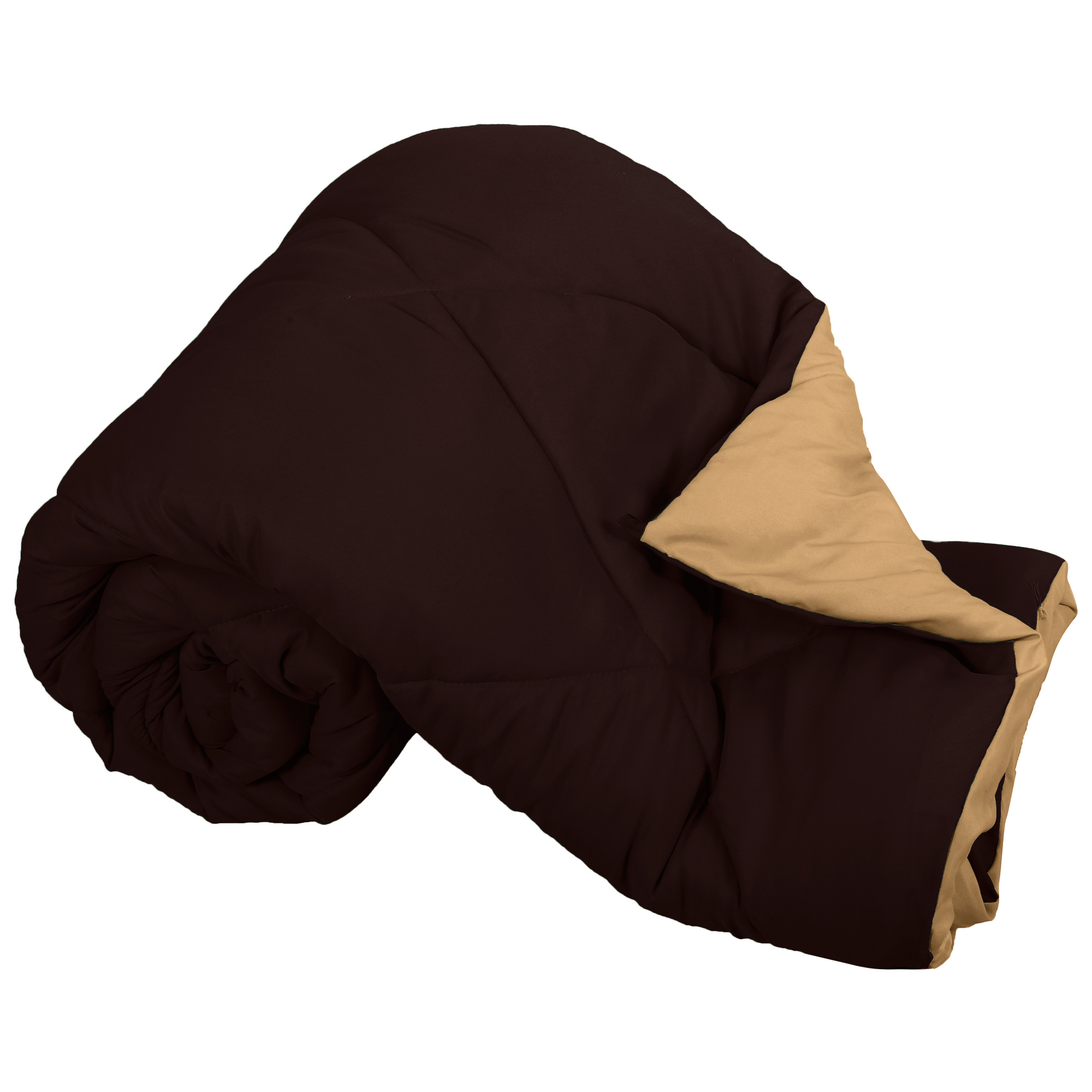 Dark Brown-Off White  Double Bed Comforter