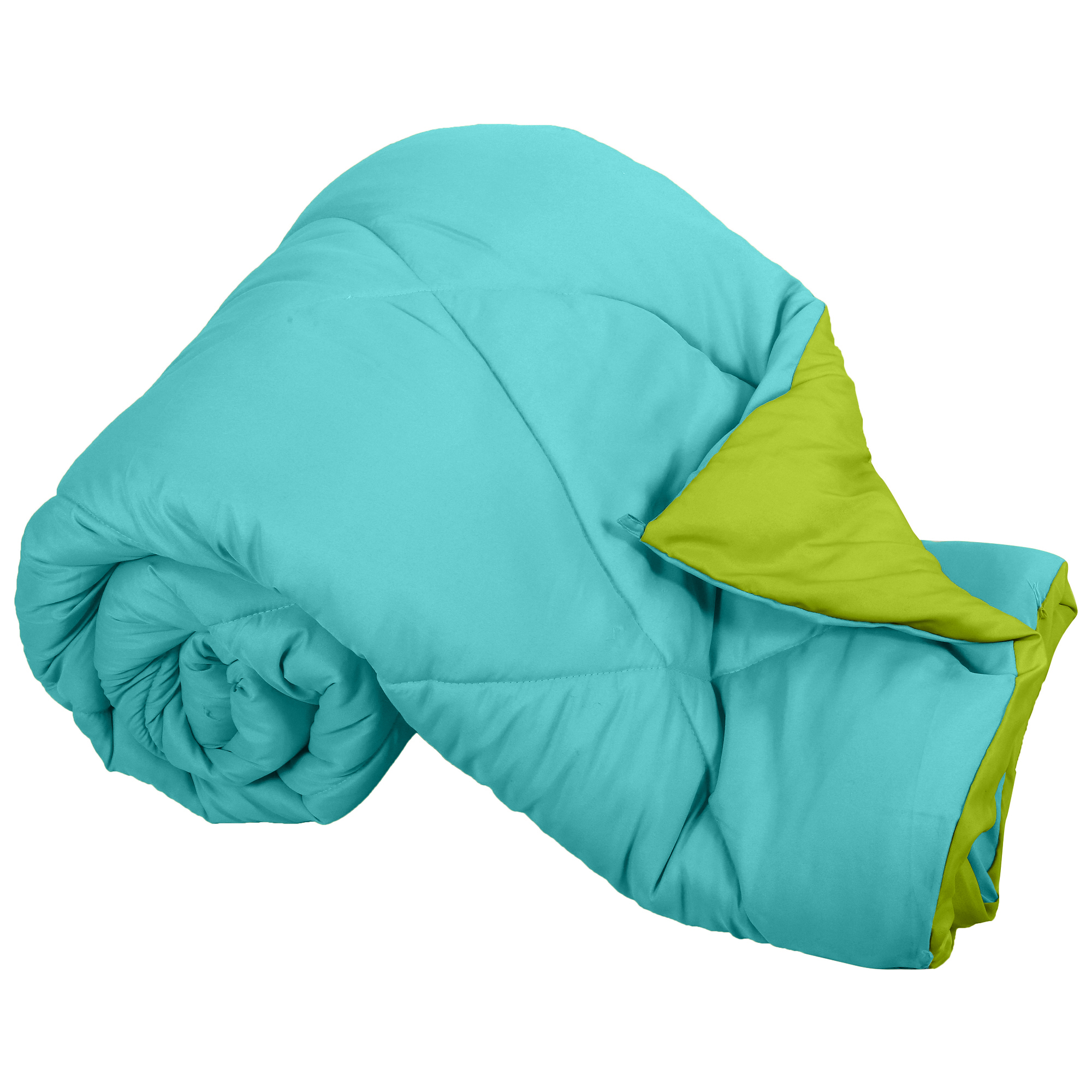 Sky Blue-Lemon Green  Double Bed Comforter