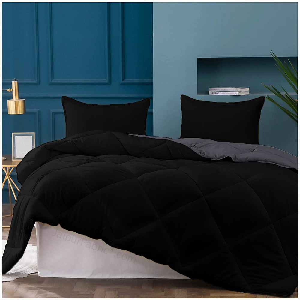 Black Grey  Double Bed Comforter