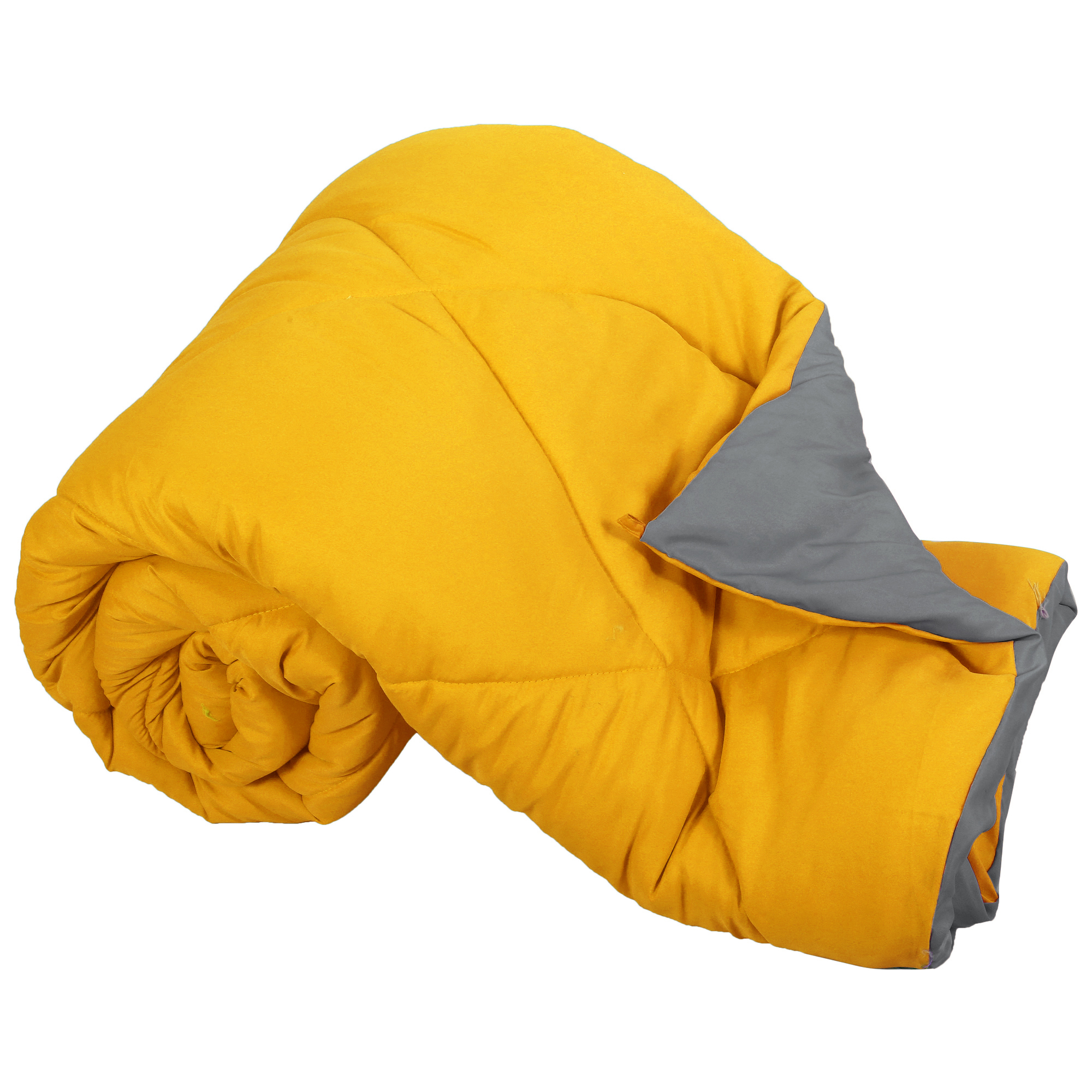 Mango Yellow Light Grey Double Bed Comforter