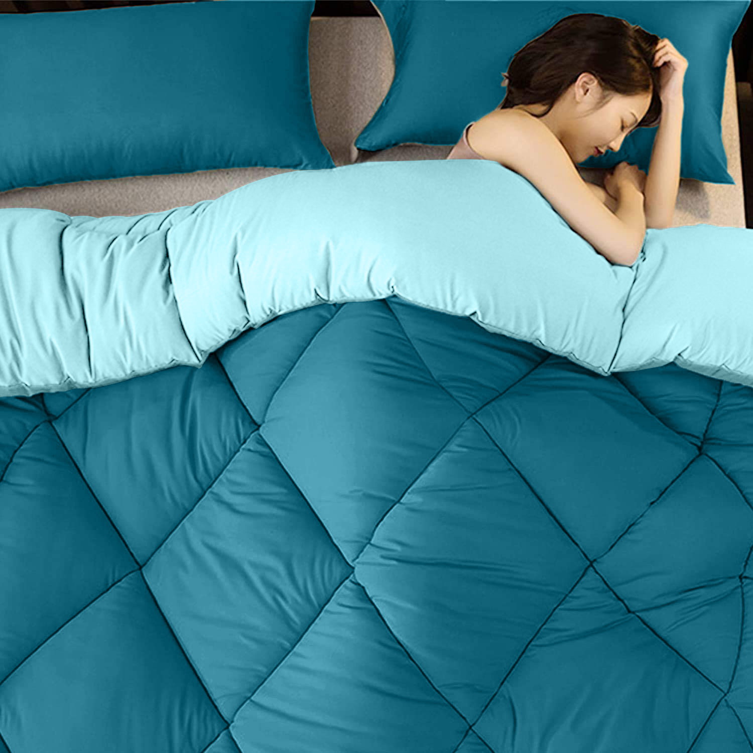 Ocean Blue Teal Blue Double Bed Comforter