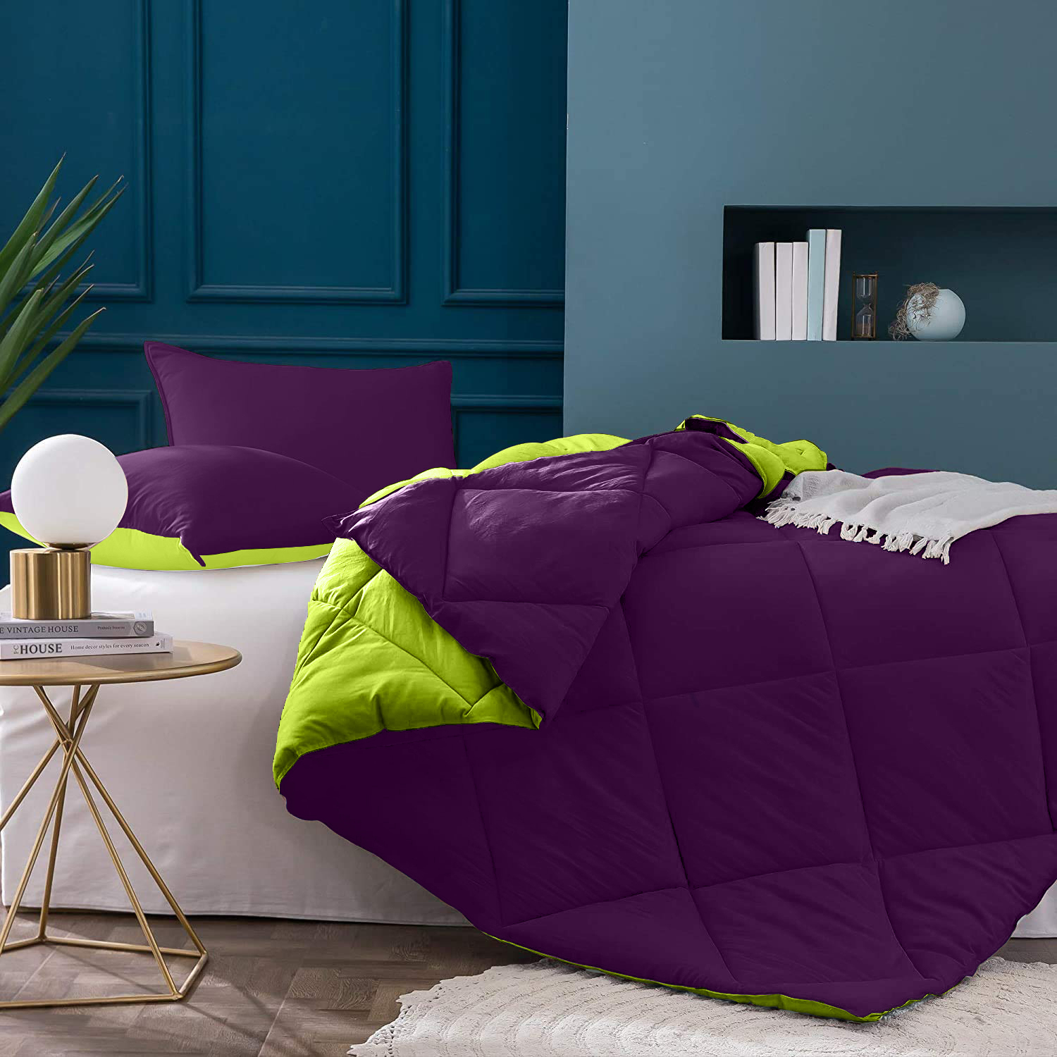 Purple Green Double Bed Comforter