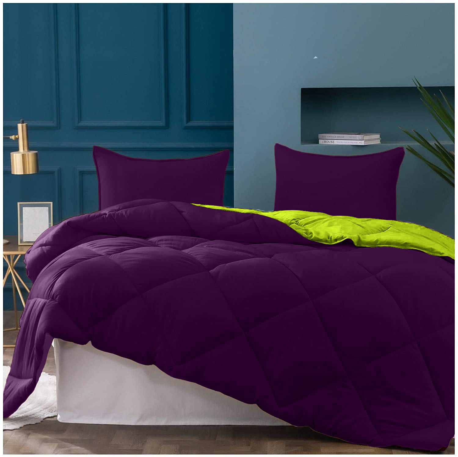 Purple Green Double Bed Comforter