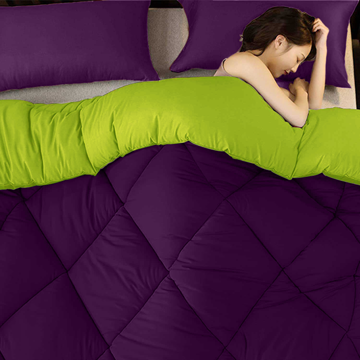 Purple Green Double Bed Comforter