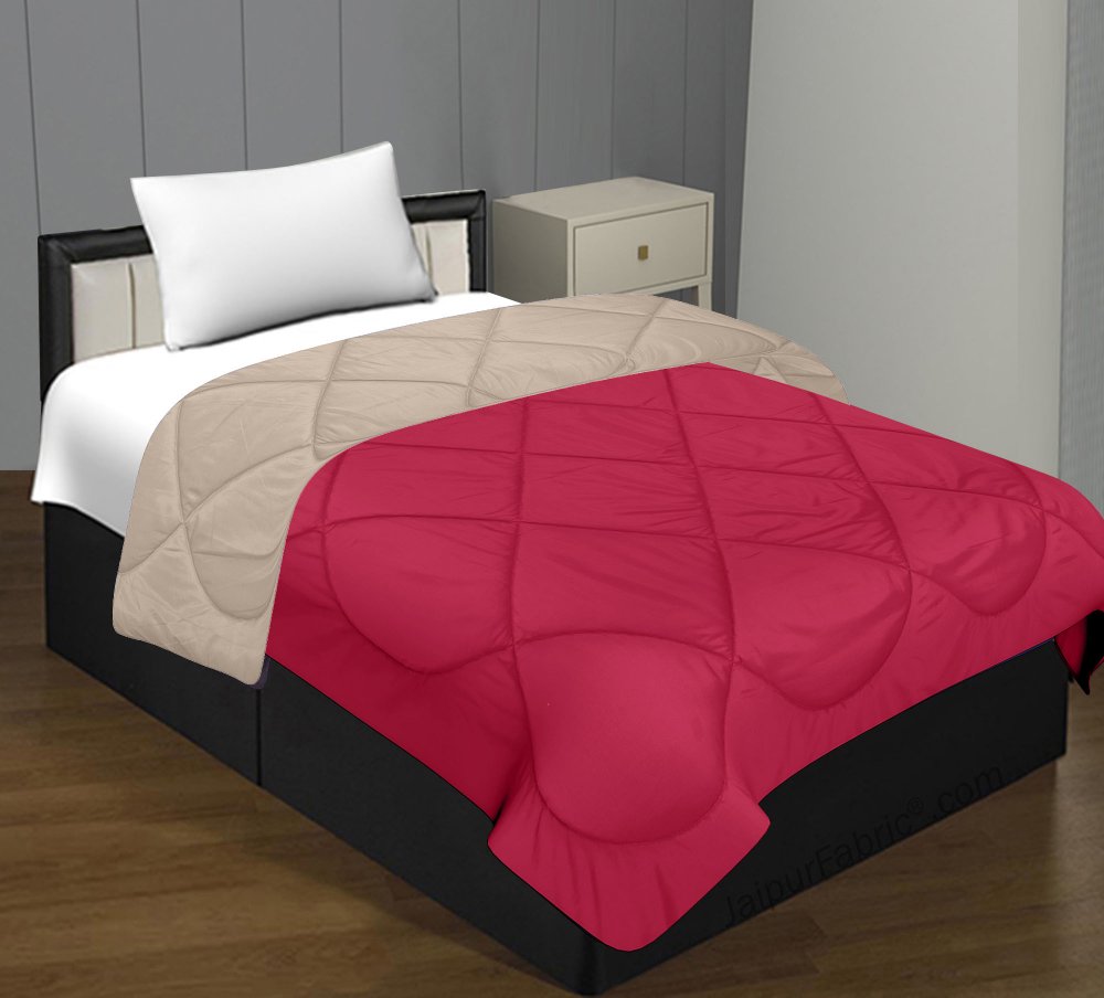 Dark Pink Smoke White Single Bed Comforter