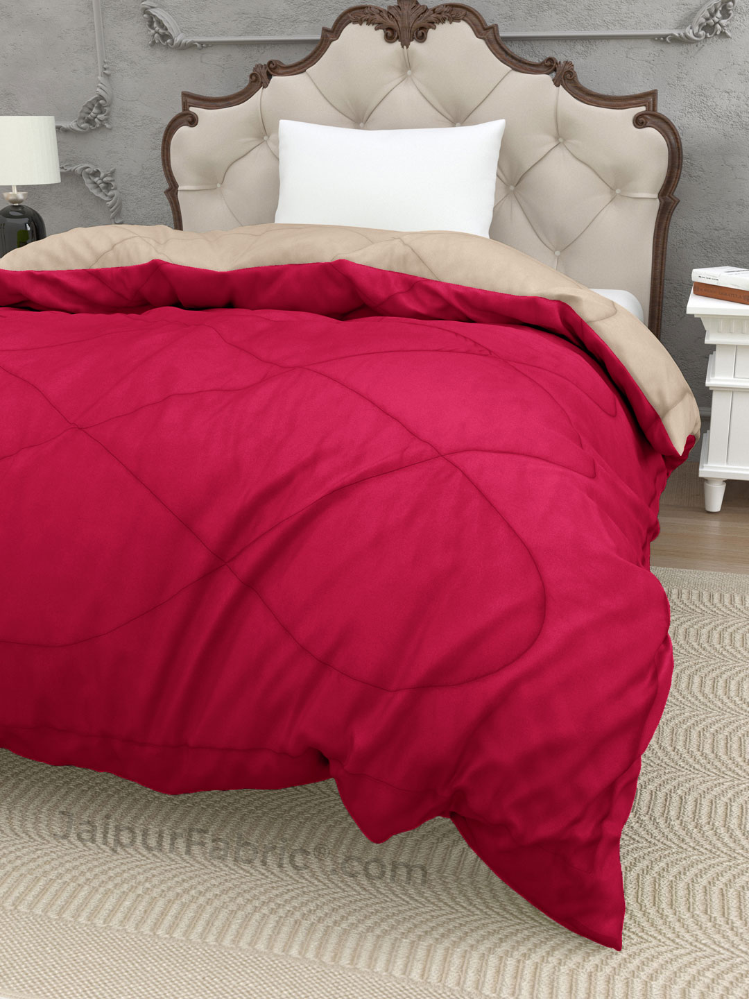 Dark Pink Smoke White Single Bed Comforter