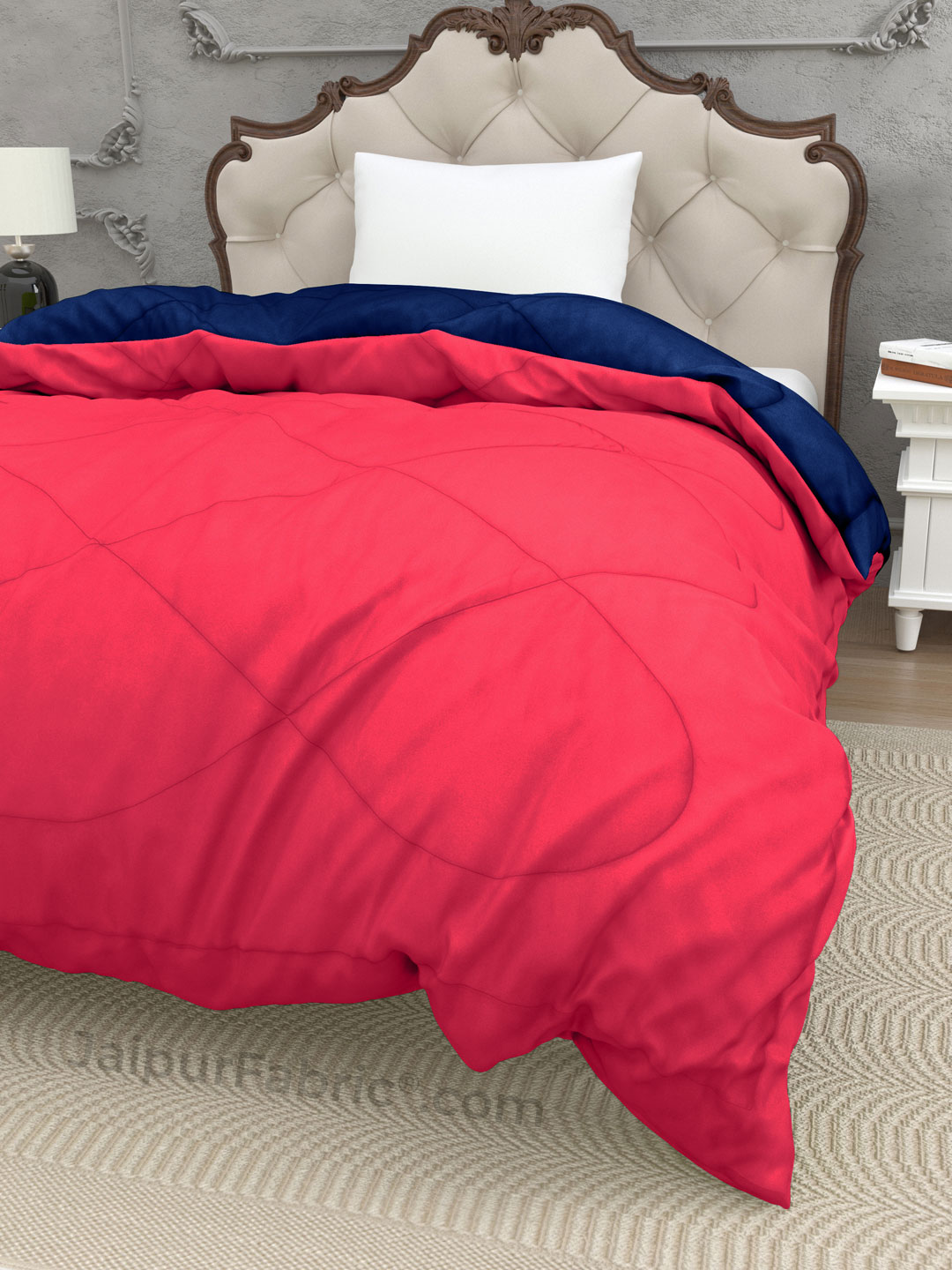 Navy Blue Dark Pink Single Bed Comforter