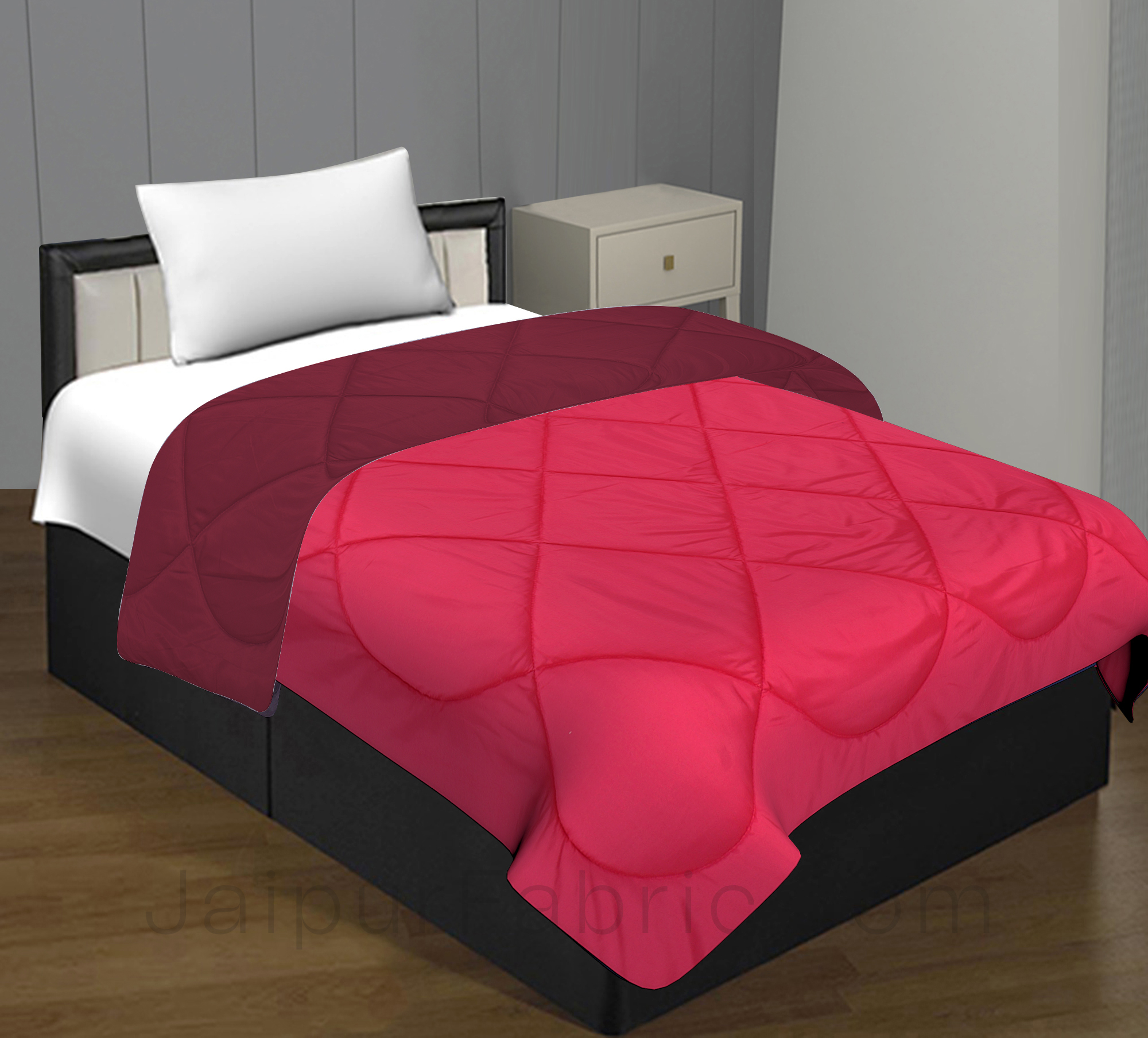 Maroon - Pink Single Bed Comforter