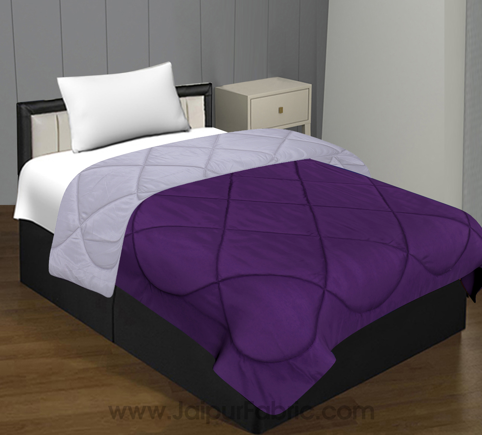 Purple Light Grey Single Bed Comforter