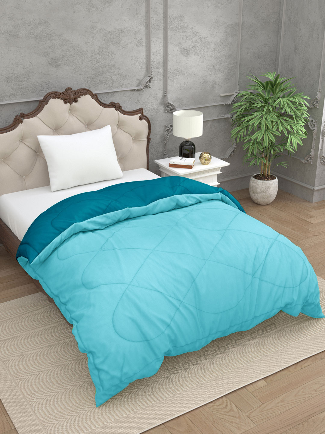 Teal Blue Ocean Blue Single Bed Comforter