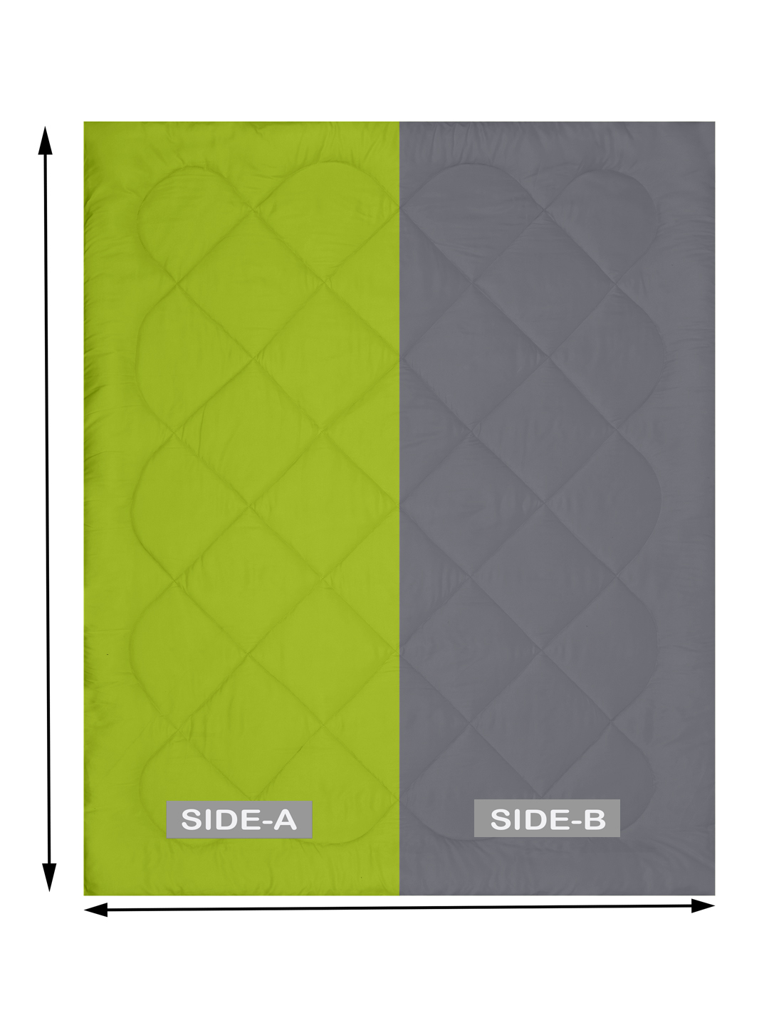 Lemon Green - Dark Grey  Single Bed Comforter