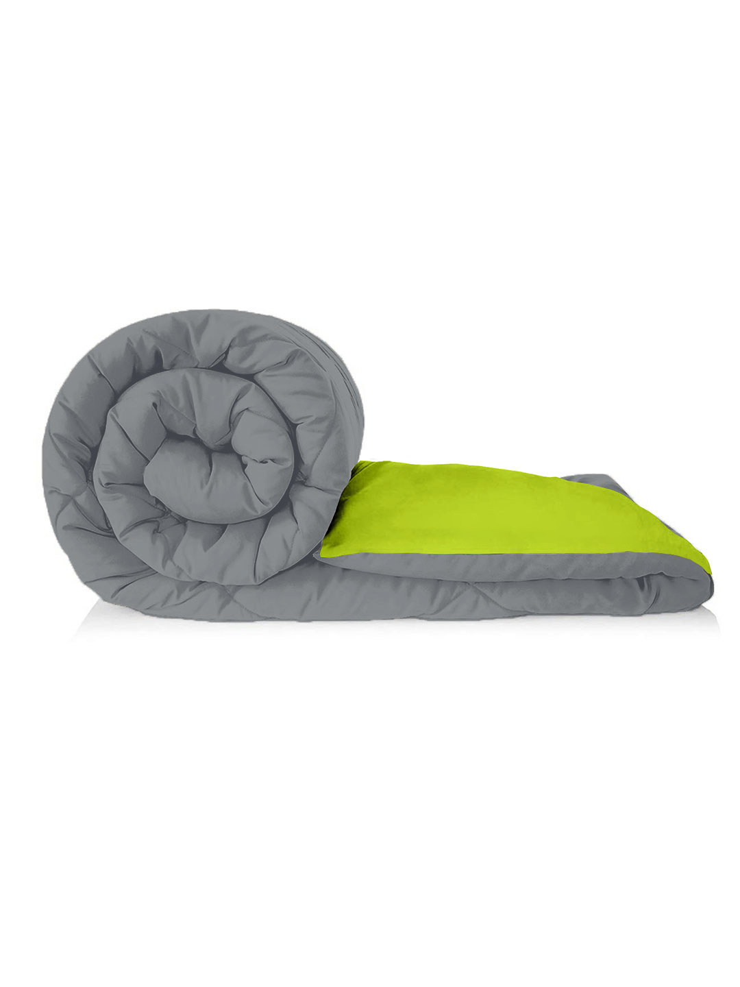 Lemon Green - Dark Grey  Single Bed Comforter