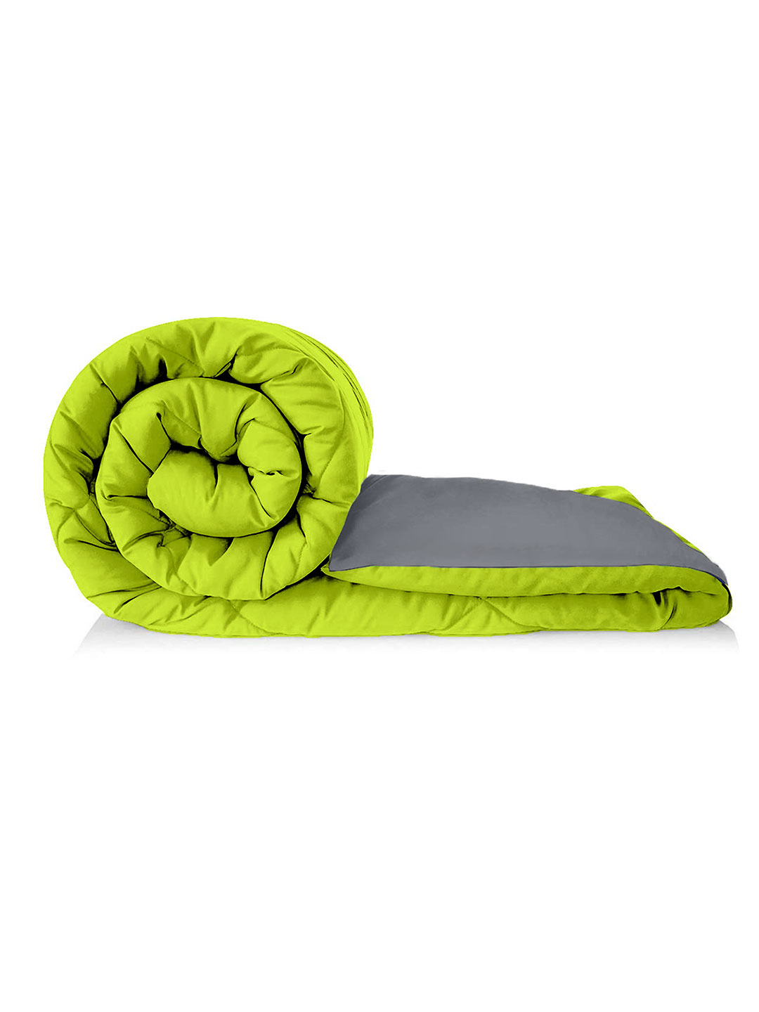 Lemon Green - Dark Grey  Single Bed Comforter