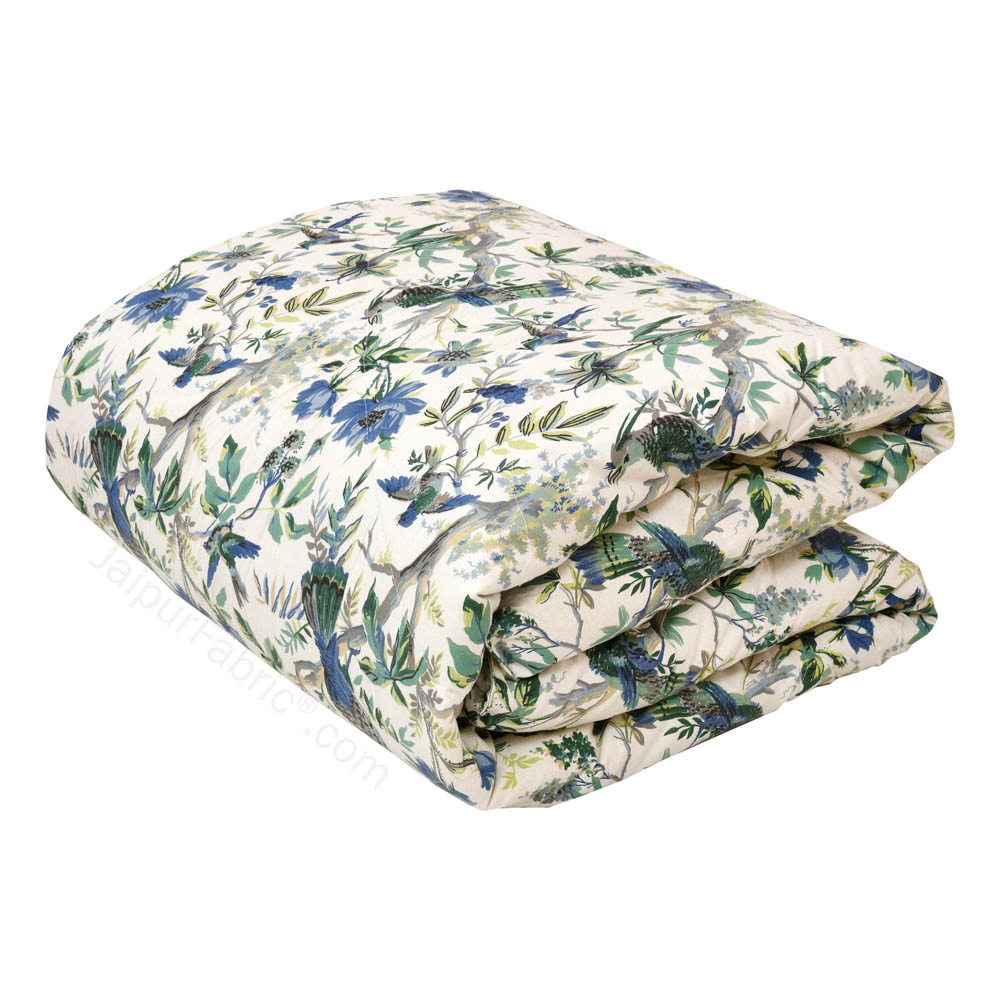 JaipurFabric® Anokhi Print Blue Bird Bed in a Bag Set of 4