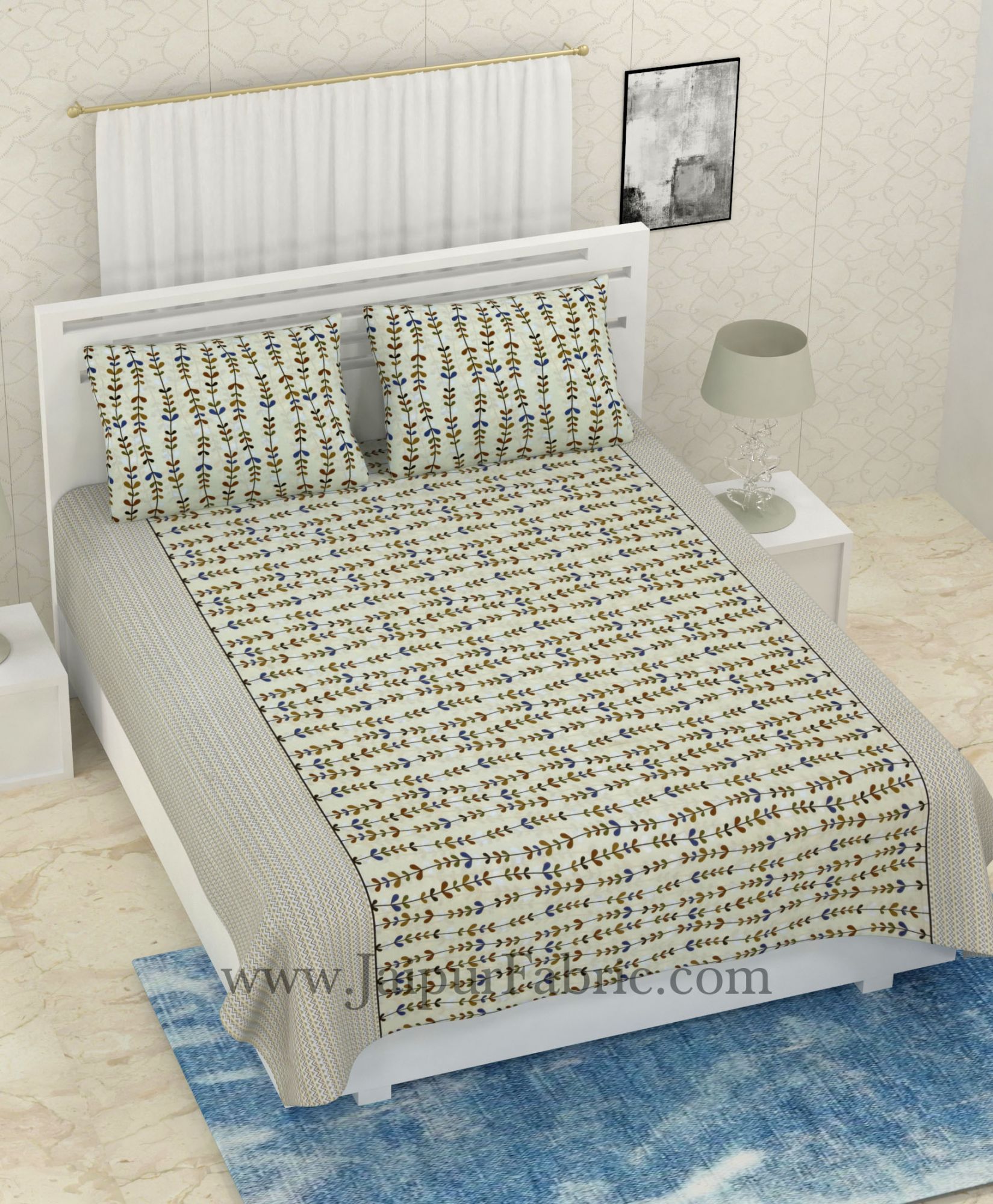 COMBO325 CREAM BELL BEDSHEET + COMFORTER SET