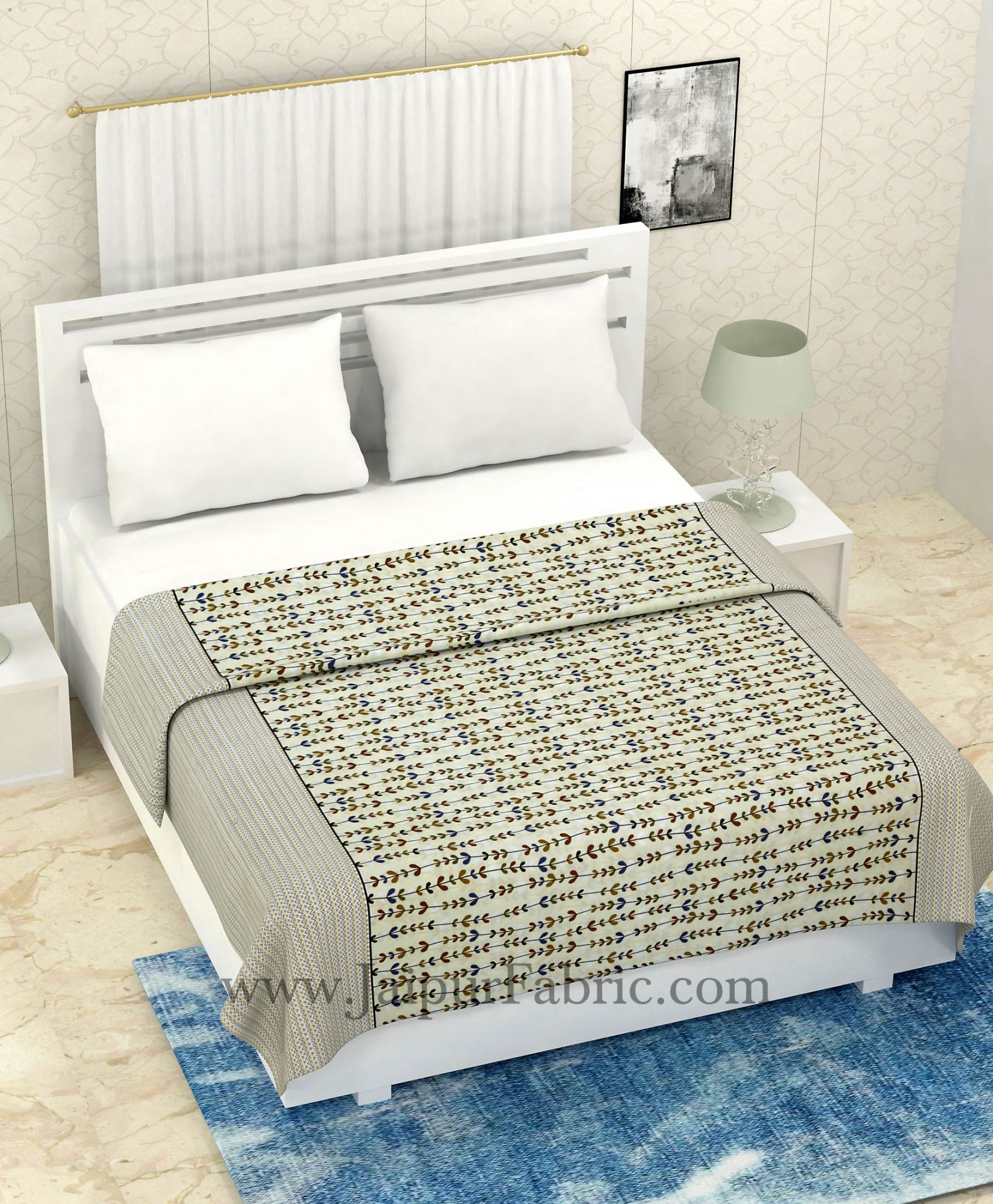 COMBO325 CREAM BELL BEDSHEET + COMFORTER SET