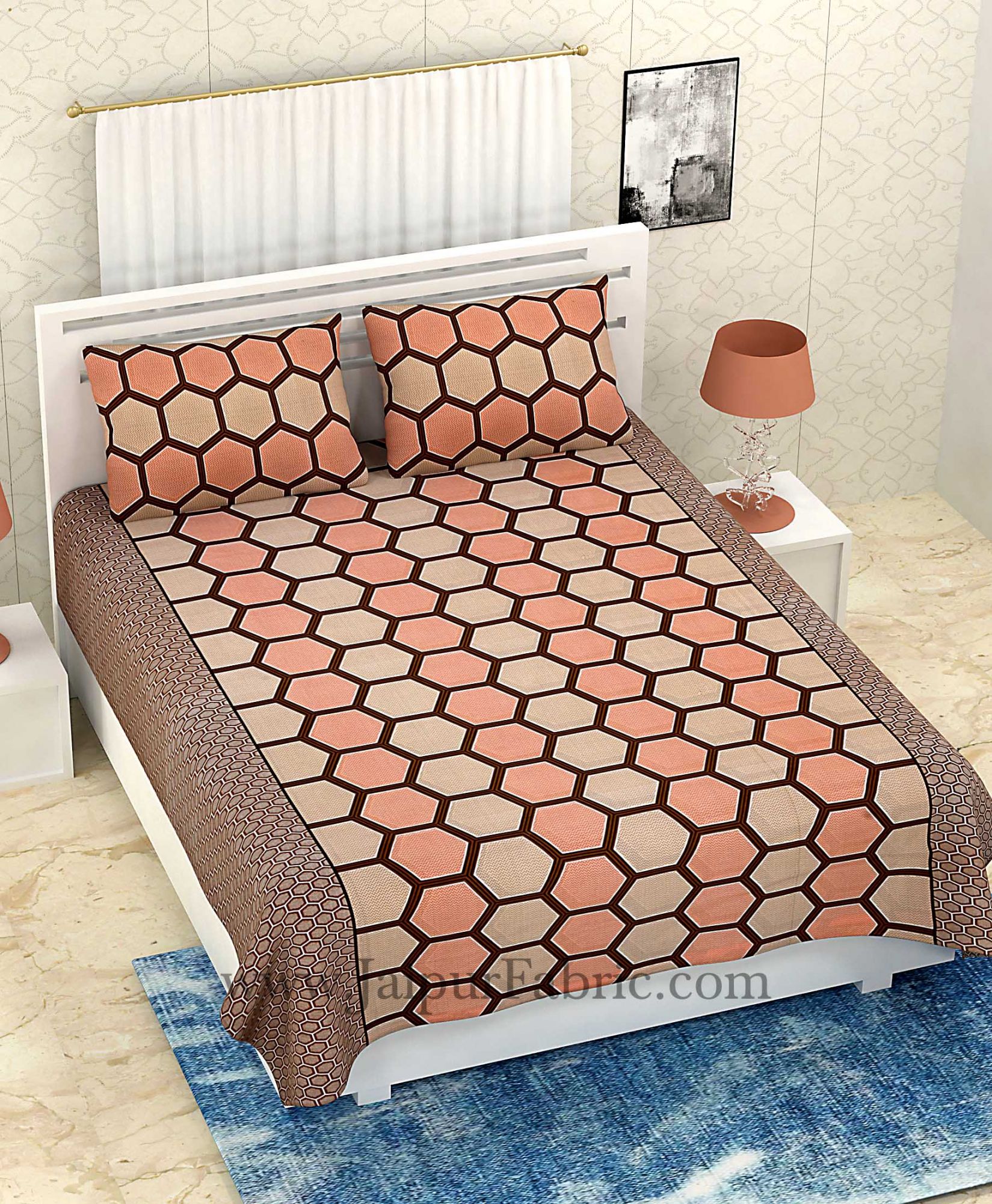 COMBO329 HONEYCOMB BEDSHEET + COMFORTER SET