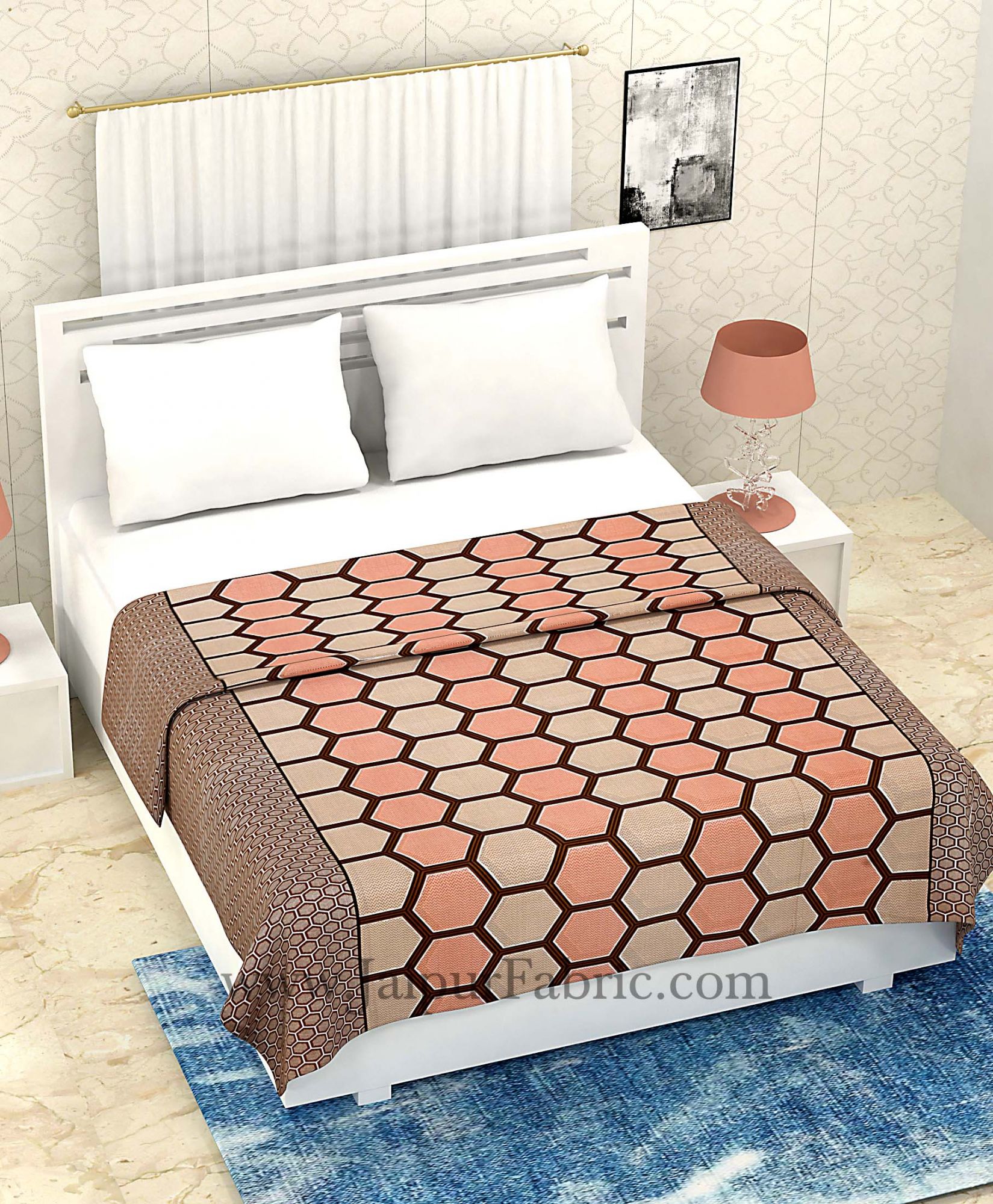 COMBO329 HONEYCOMB BEDSHEET + COMFORTER SET