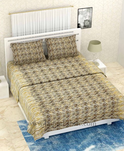 COMBO334 YELLOW ZIGZAG PRINT BEDSHEET + COMFORTER SET