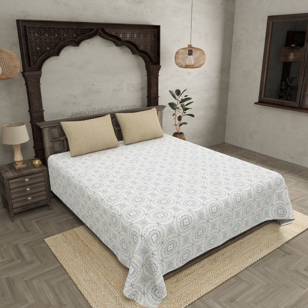 The Icon Brown Cotton Dohar and Bedsheet Combo