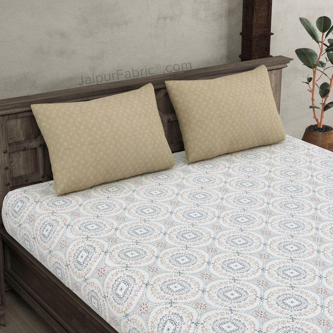 The Icon Brown Cotton Dohar and Bedsheet Combo