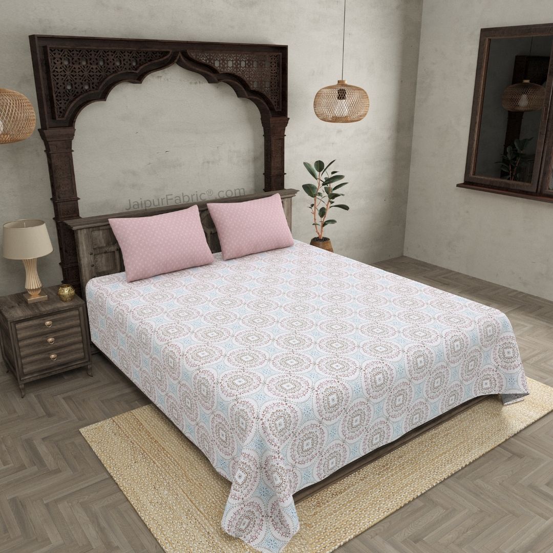 The Icon Pink Cotton Dohar and Bedsheet Combo