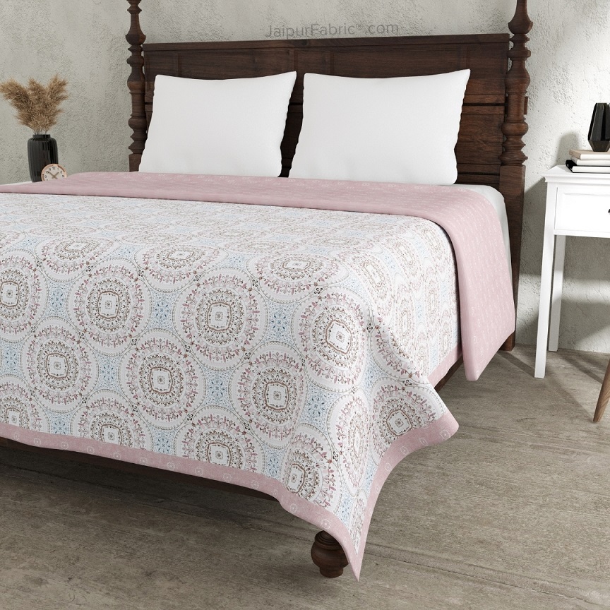 The Icon Pink Cotton Dohar and Bedsheet Combo