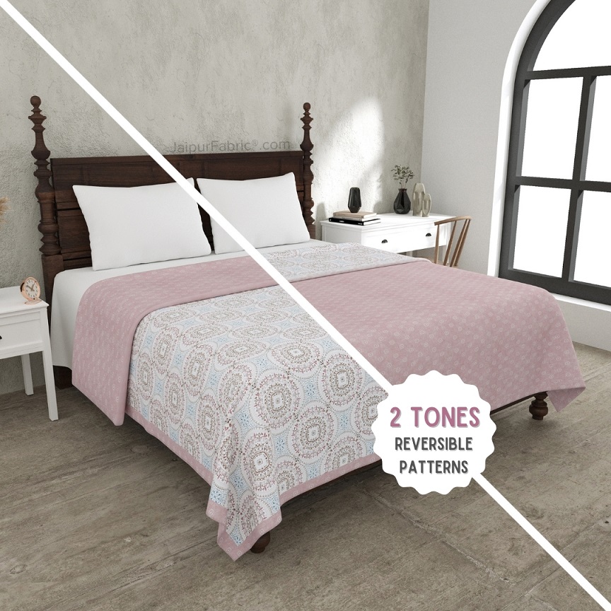 The Icon Pink Cotton Dohar and Bedsheet Combo