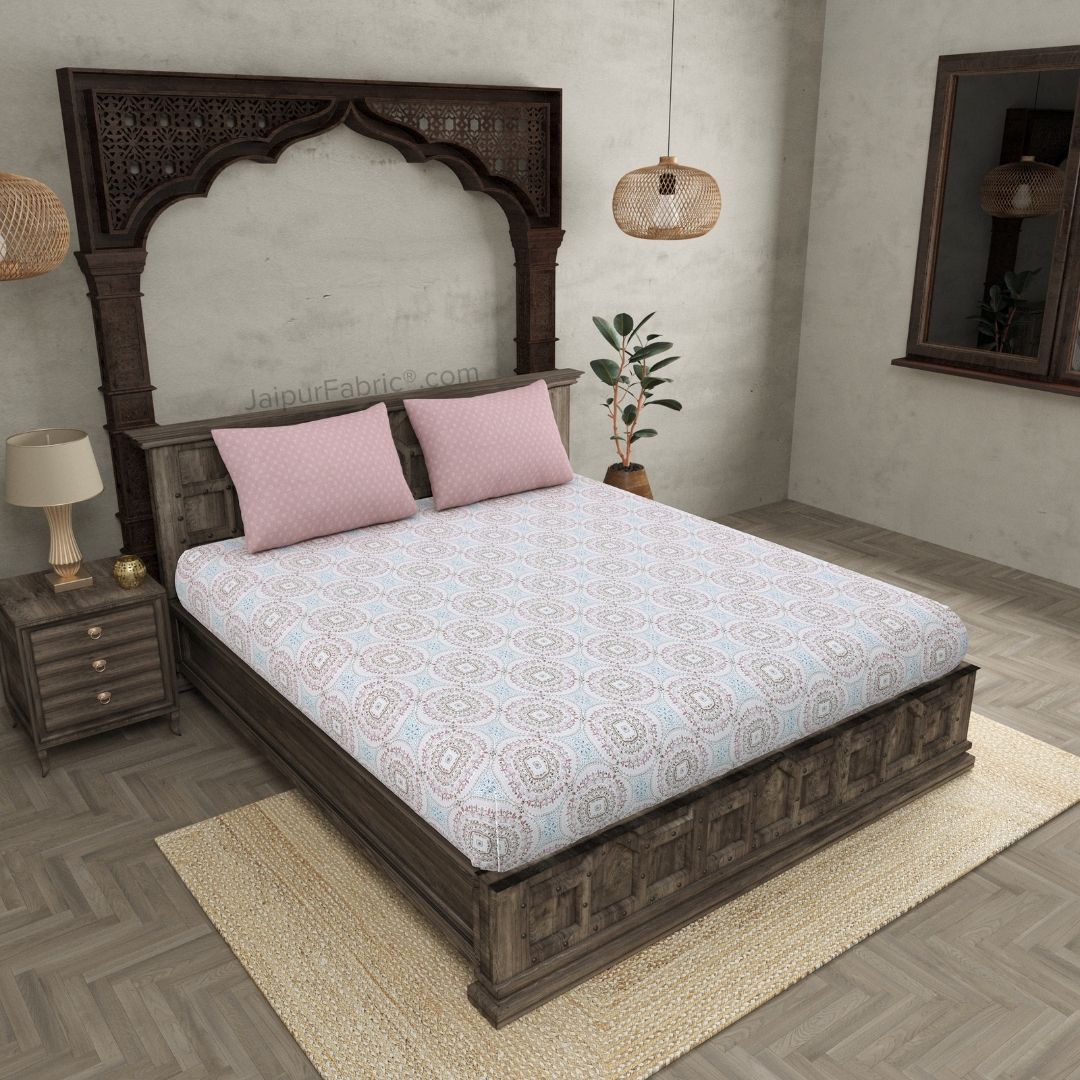 The Icon Pink Cotton Dohar and Bedsheet Combo