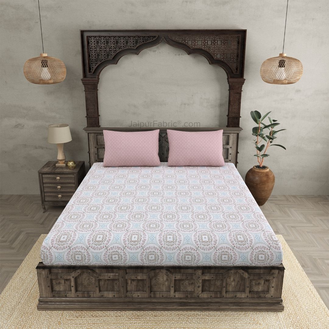 The Icon Pink Cotton Dohar and Bedsheet Combo