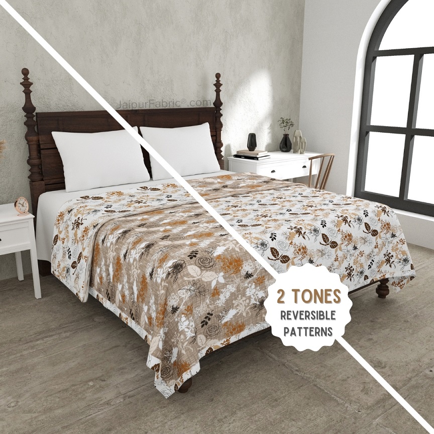 The Finest Pick Rose Pattern Brown Dohar and Bedsheet Combo