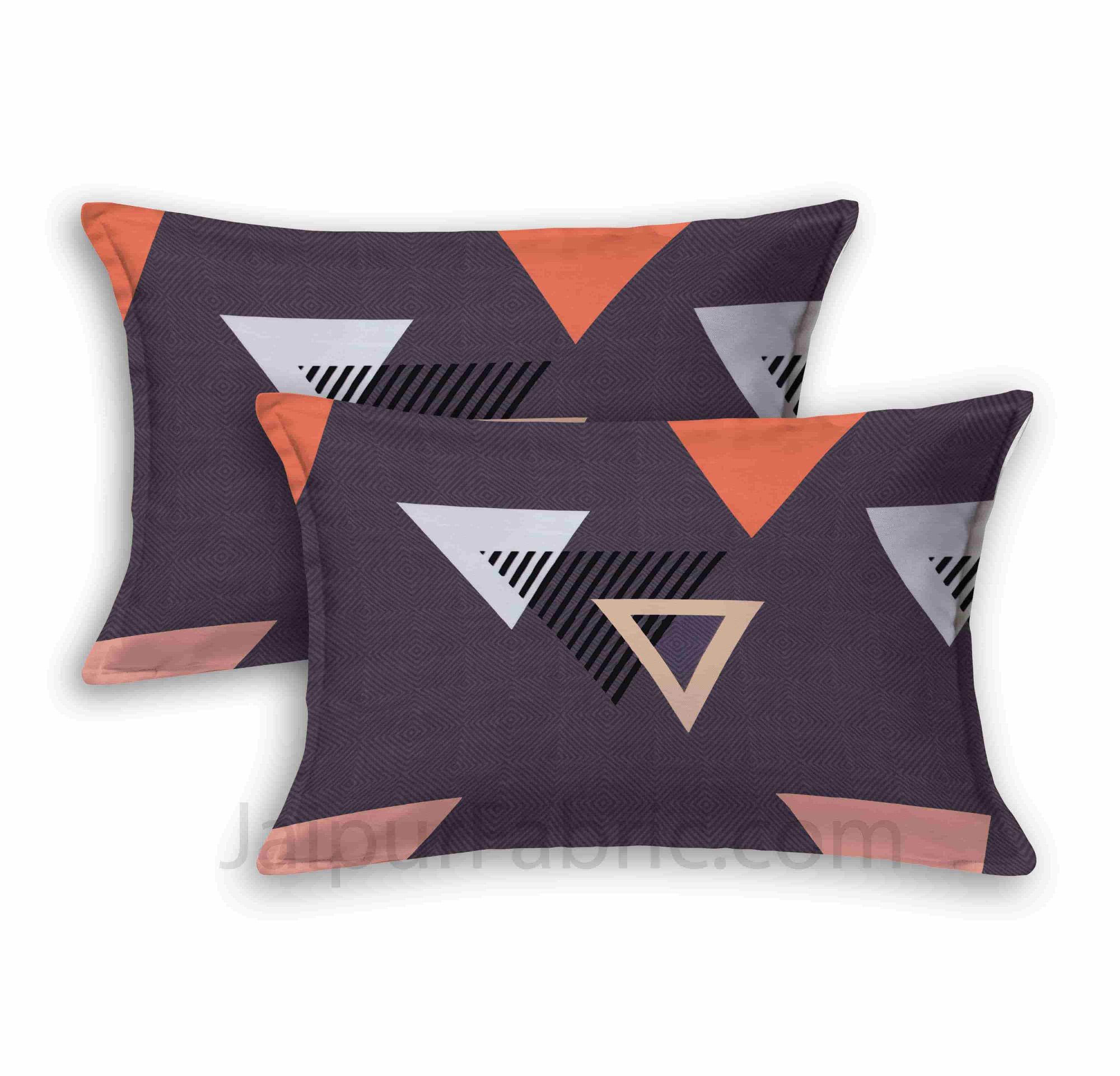 Dark Grey Triangle Super Soft Double Bedsheet