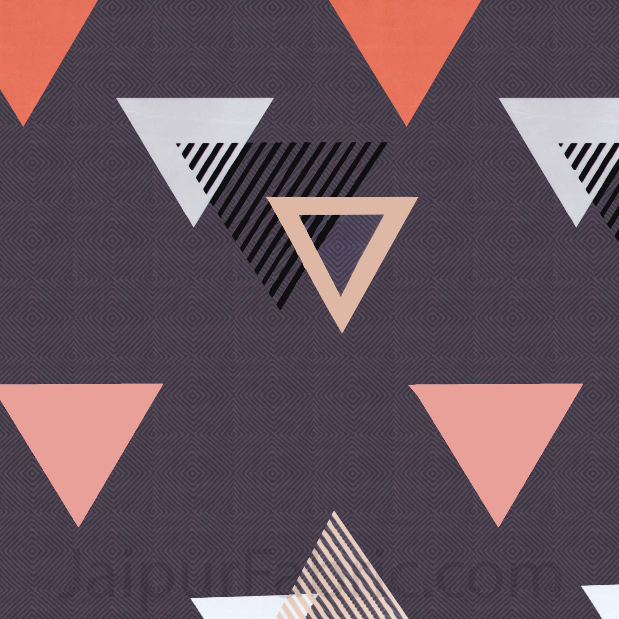 Dark Grey Triangle Super Soft Double Bedsheet