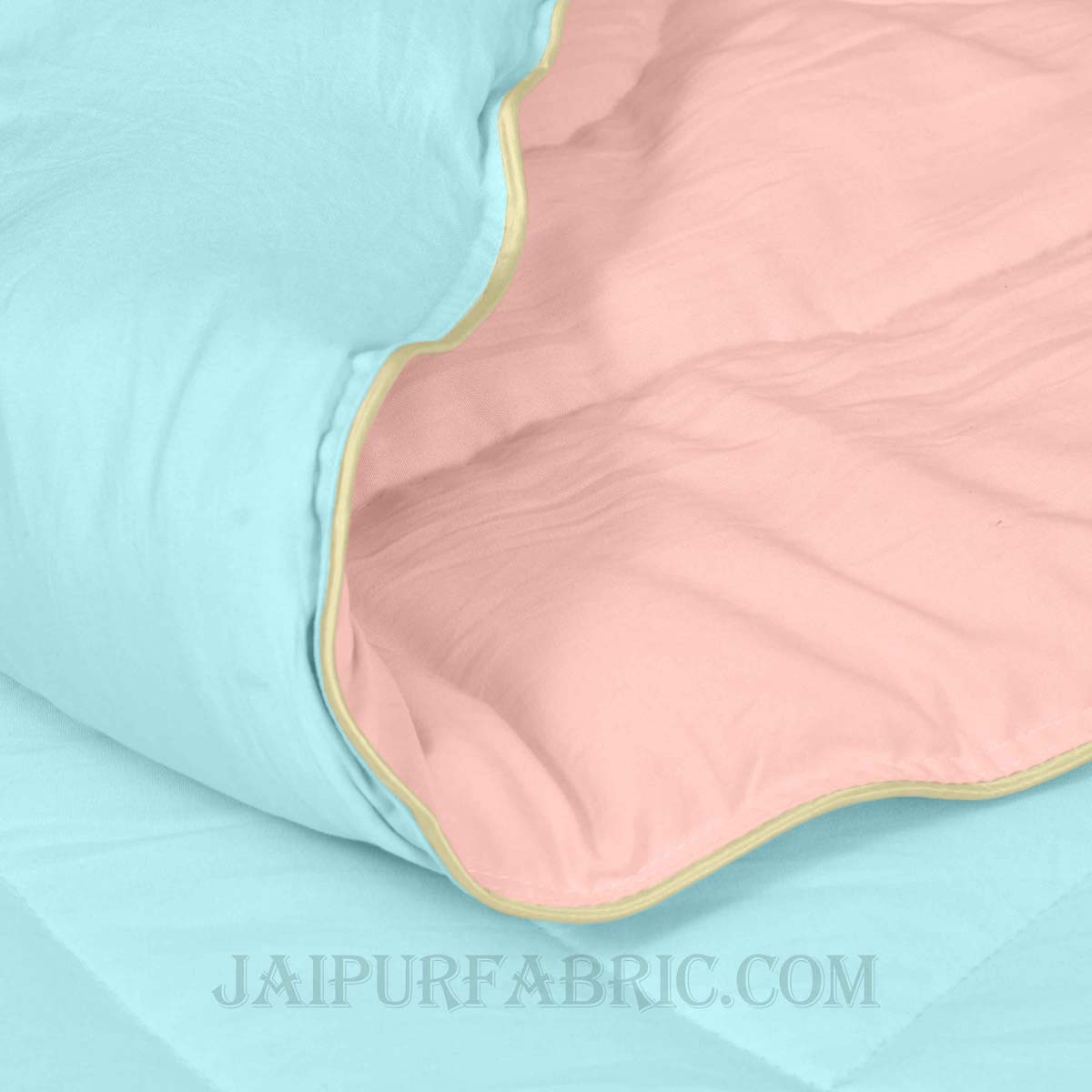 Ultra Soft Fluffy Reversible Peach Blue Dual Tone Pure Cotton Cover Premium Micro Fibre Filling Double Bed Comforter