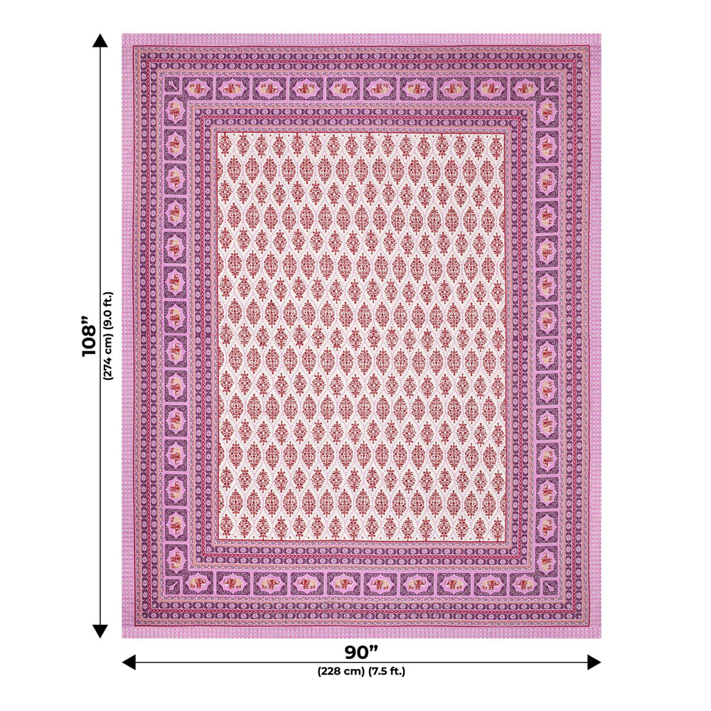 Welcom Tyohaar Pink Double Bedsheet