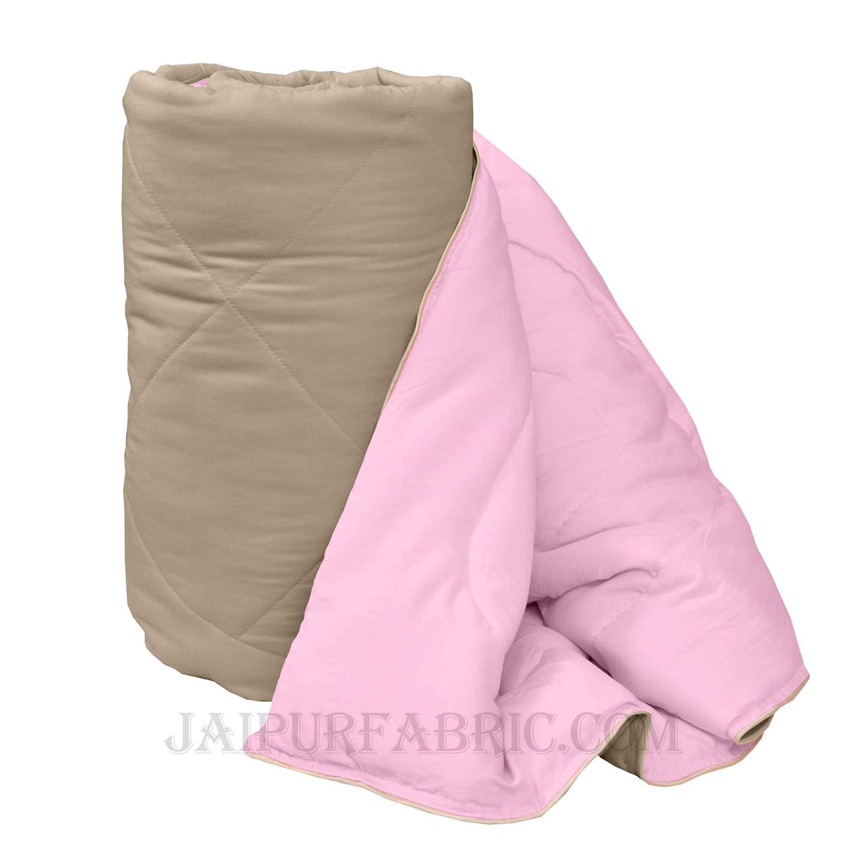 Ultra Soft Fluffy Reversible Pink Brown Dual Tone Pure Cotton Cover Premium Micro Fibre Filling Double Bed Comforter