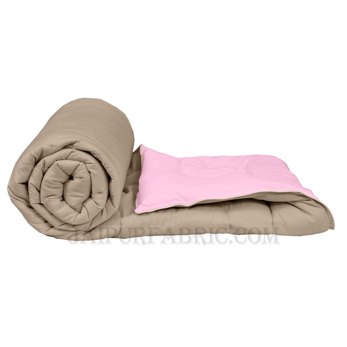 Ultra Soft Fluffy Reversible Pink Brown Dual Tone Pure Cotton Cover Premium Micro Fibre Filling Double Bed Comforter