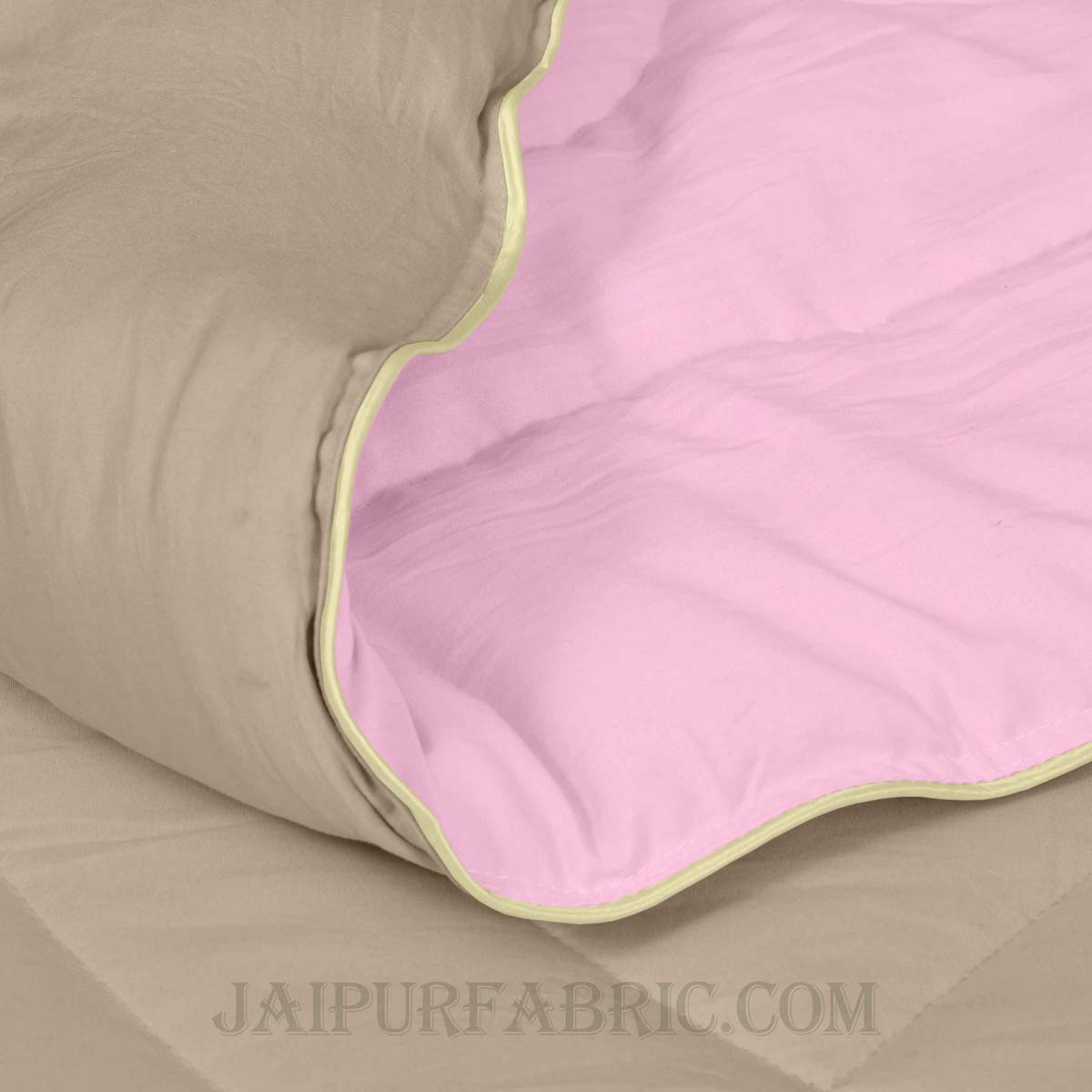 Ultra Soft Fluffy Reversible Pink Brown Dual Tone Pure Cotton Cover Premium Micro Fibre Filling Double Bed Comforter