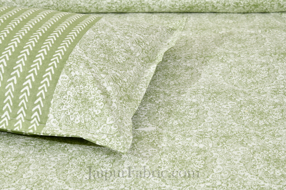 Amazing Green Sunflower Pure Cotton King Size Double Bedsheet