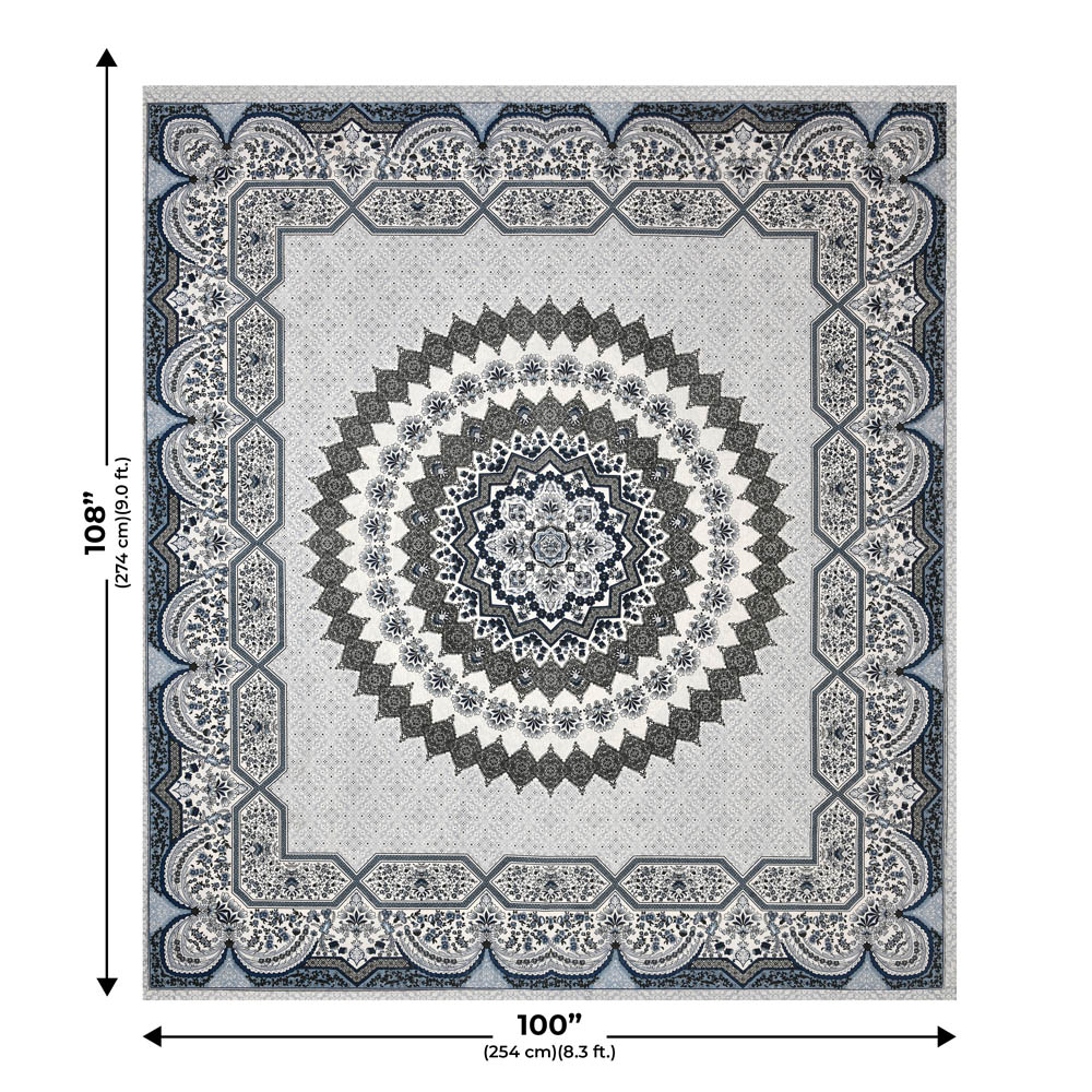 Flowery Mat Grey Cotton Double bedsheet