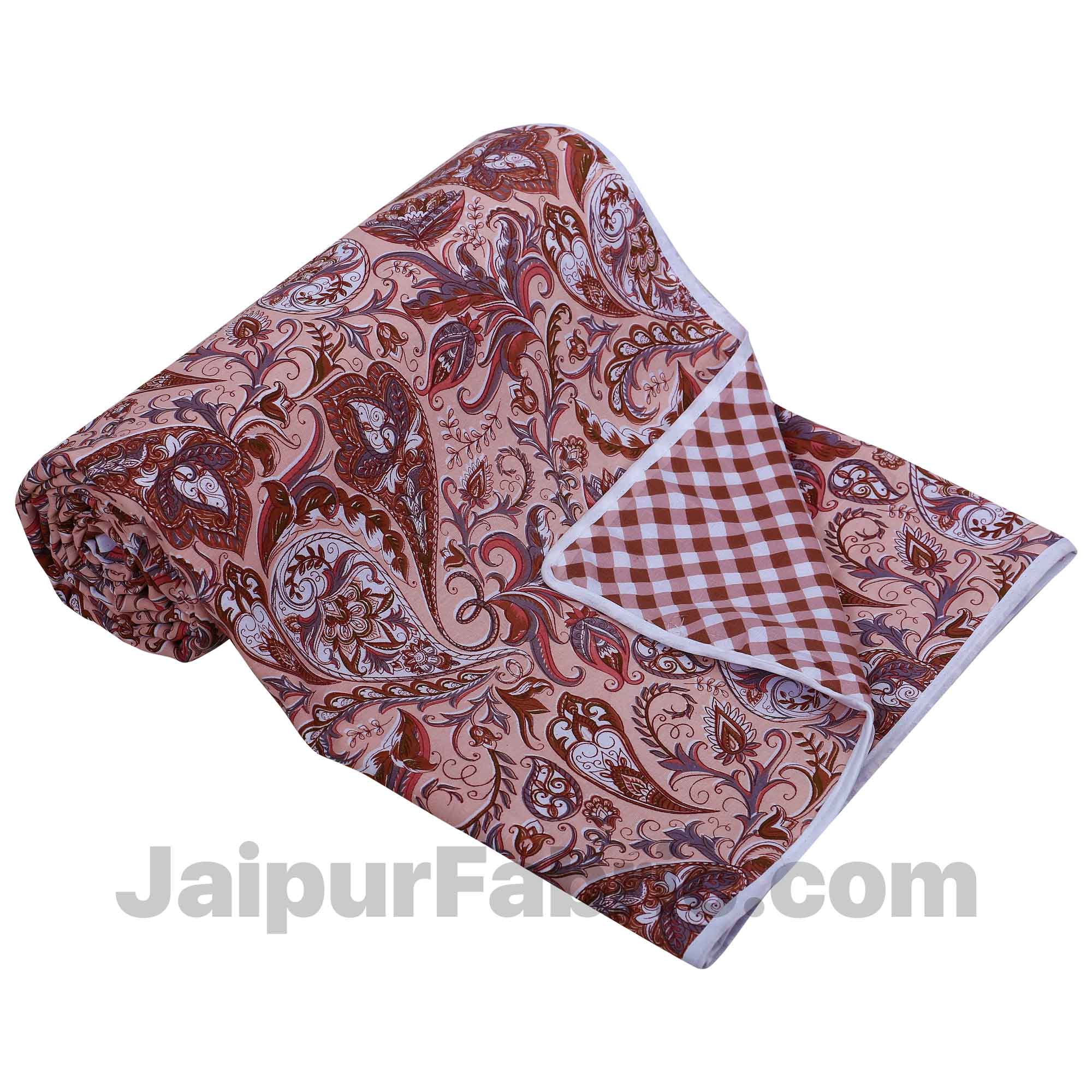 Pure Cotton Ethnic Print Reversible Double Bed Blanket/ Duvet/Quilt/AC Dohar