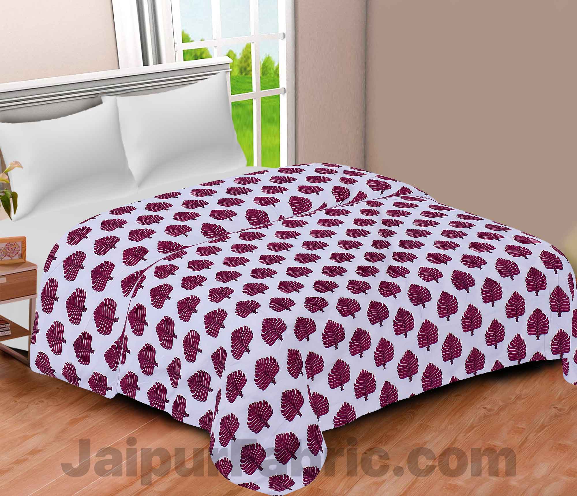 Pure Cotton Petal Print Reversible Double Bed Blanket/ Duvet/Quilt/AC Dohar