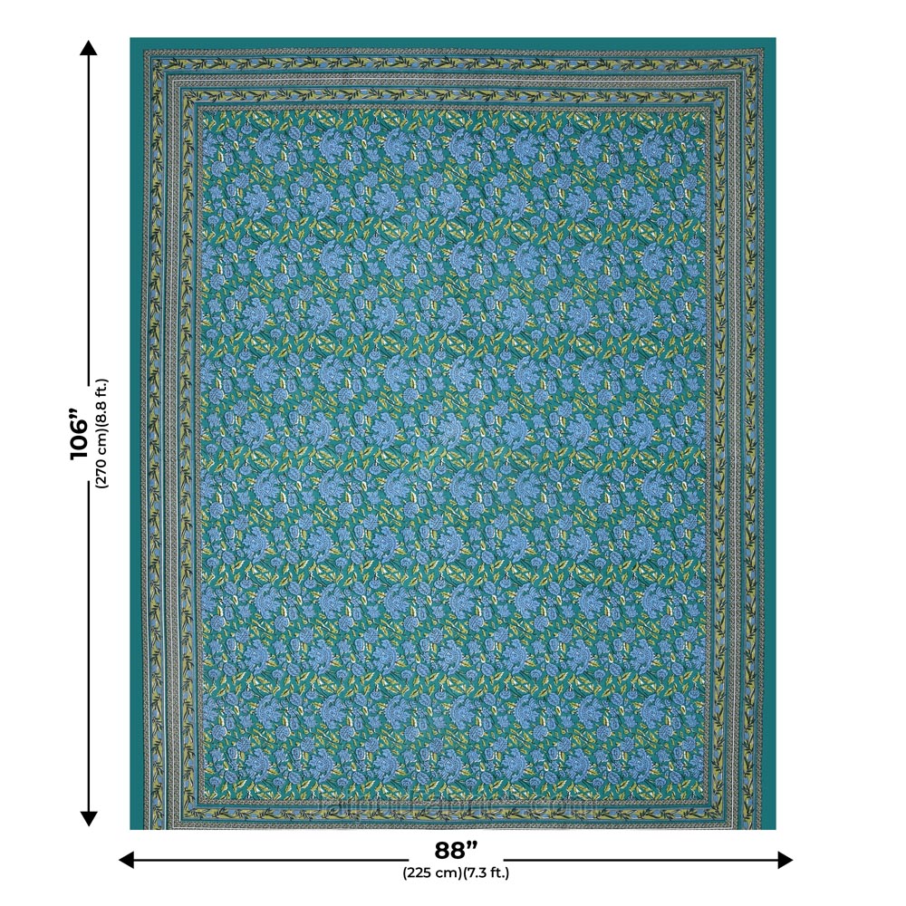 Green Iconic Iris Double Bedsheet