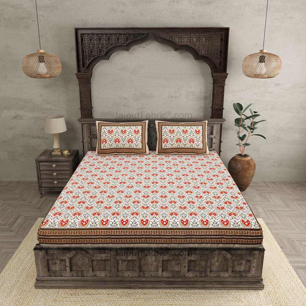 Flickering Bale Orange Double Bedsheet