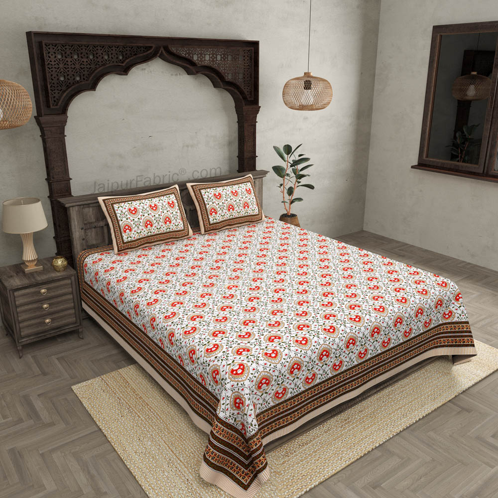 Flickering Bale Orange Double Bedsheet