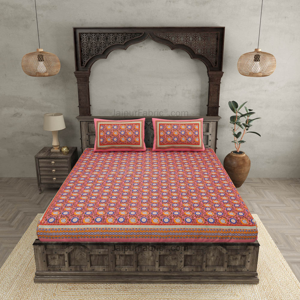 Festival Chakri Red Double Bedsheet