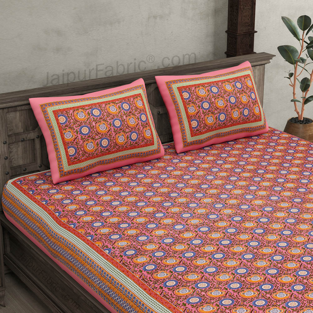 Festival Chakri Red Double Bedsheet