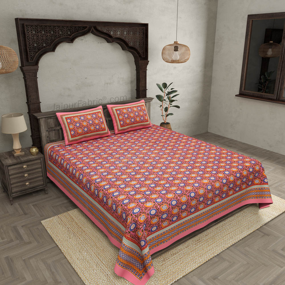 Festival Chakri Red Double Bedsheet