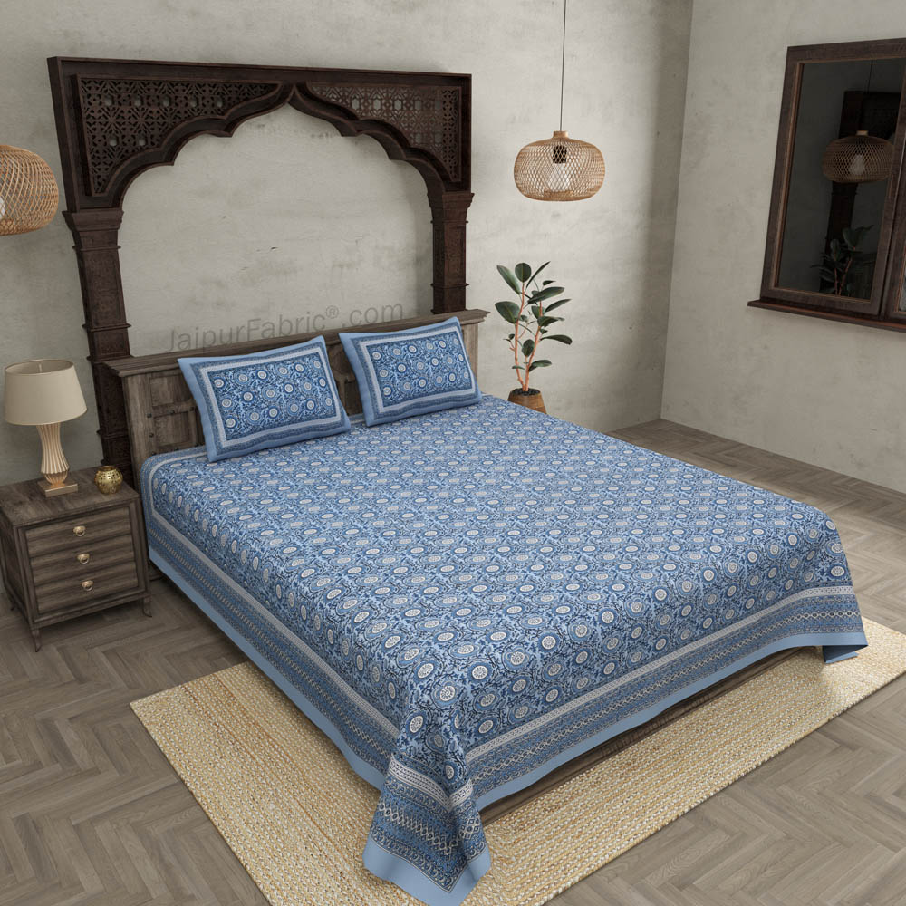 Festival Chakri Blue Double Bedsheet